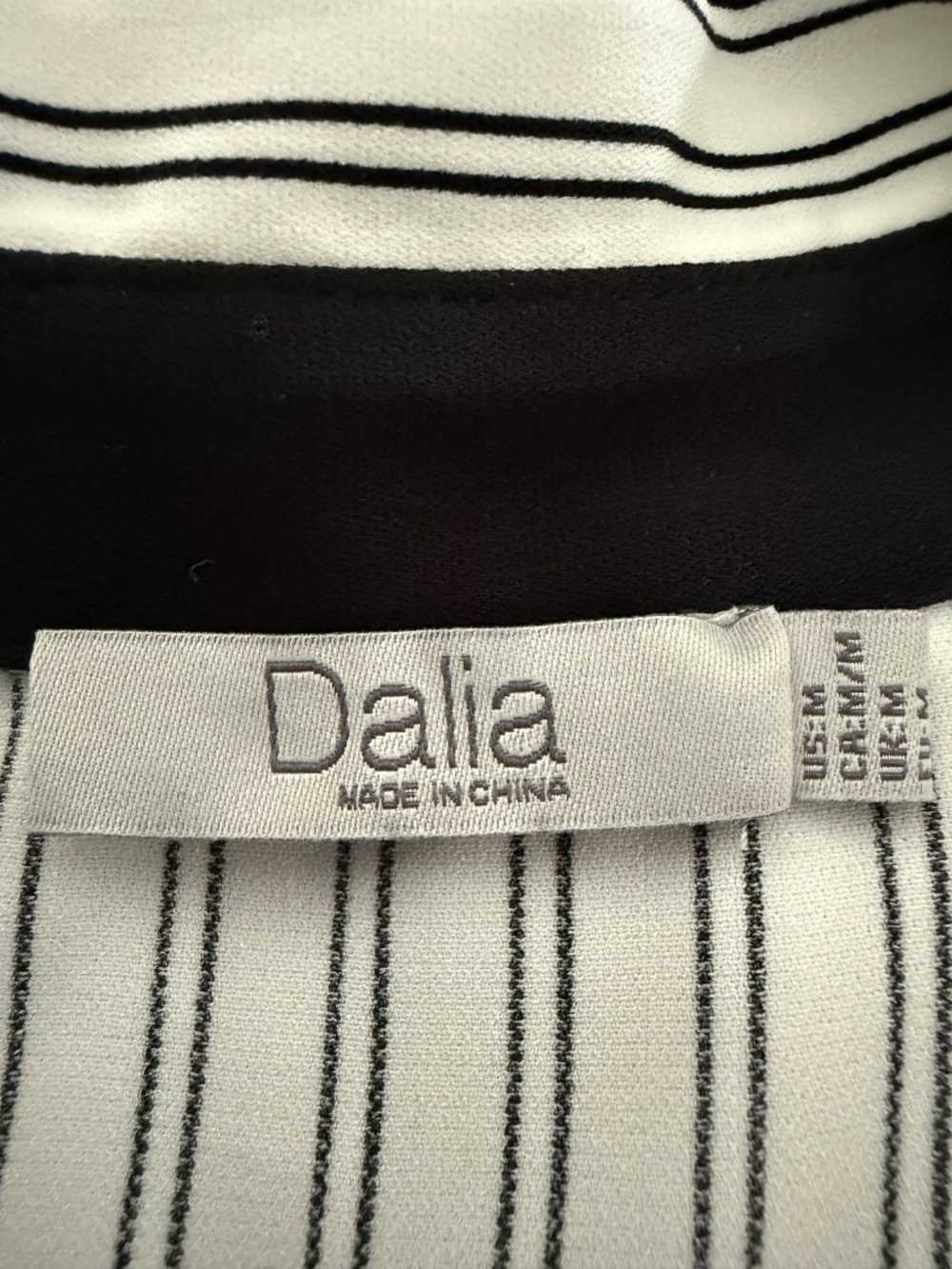 Dalia White & Black Striped Long Sleeve Button Down Blouse - Picture 4 of 4